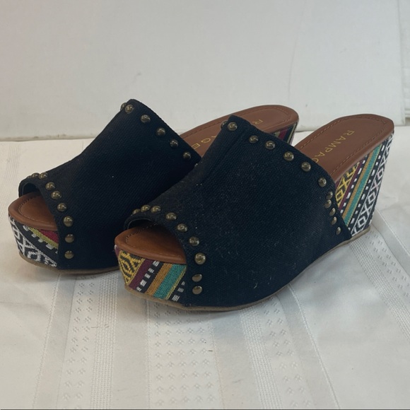 Rampage Black and Multicolor Studded Mules size 7 - Picture 1 of 11